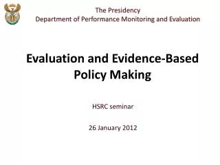 HSRC seminar 26 January 2012
