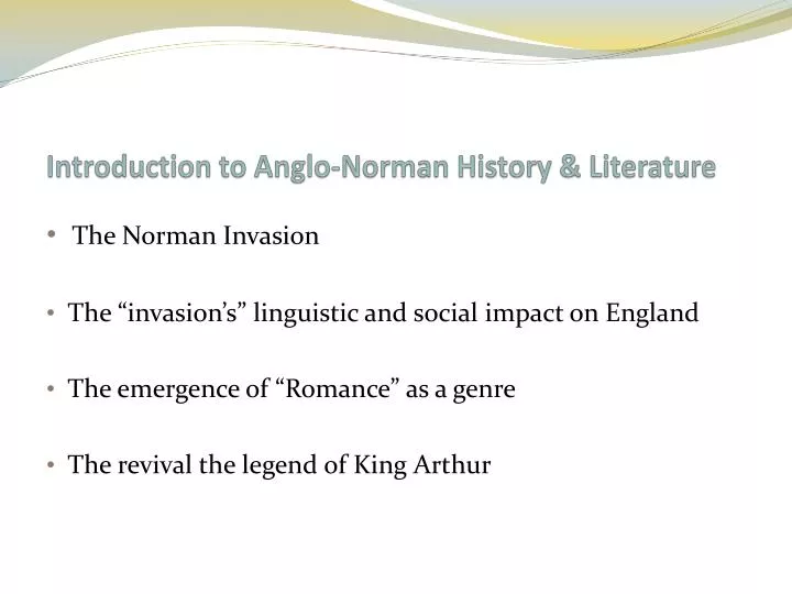 introduction to anglo norman history literature