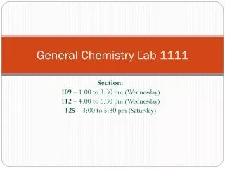 General Chemistry Lab 1111