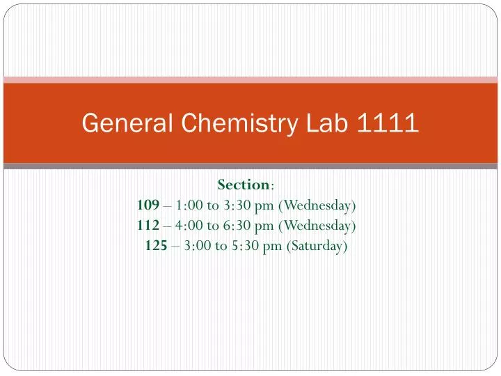 general chemistry lab 1111