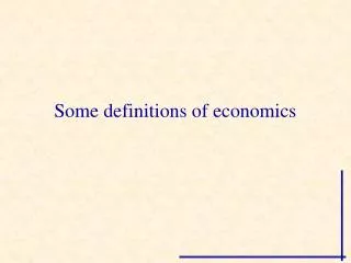 Some definitions of economics