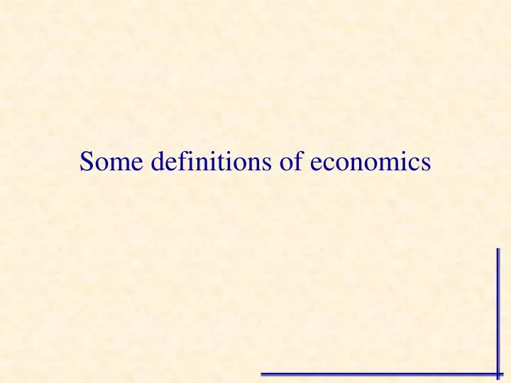 some definitions of economics