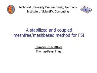 A stabilized and coupled meshfree/meshbased method for FSI
