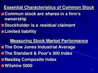Essential Characteristics of Common Stock