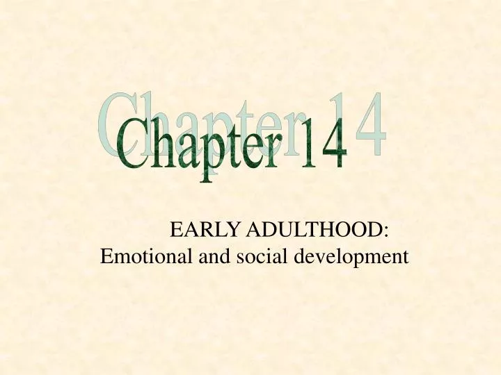 early adulthood emotional and social development