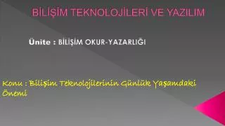 b l m teknoloj ler ve yazilim