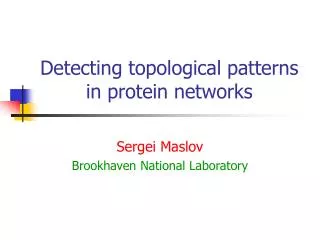 Detecting topological patterns in protein networks