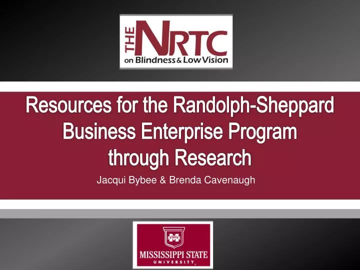 resources for the randolph sheppard business enterprise program through research