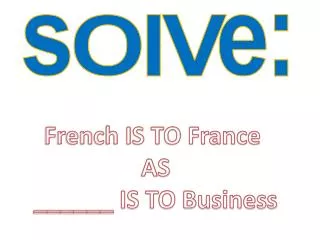 French IS TO France AS ______ IS TO Business
