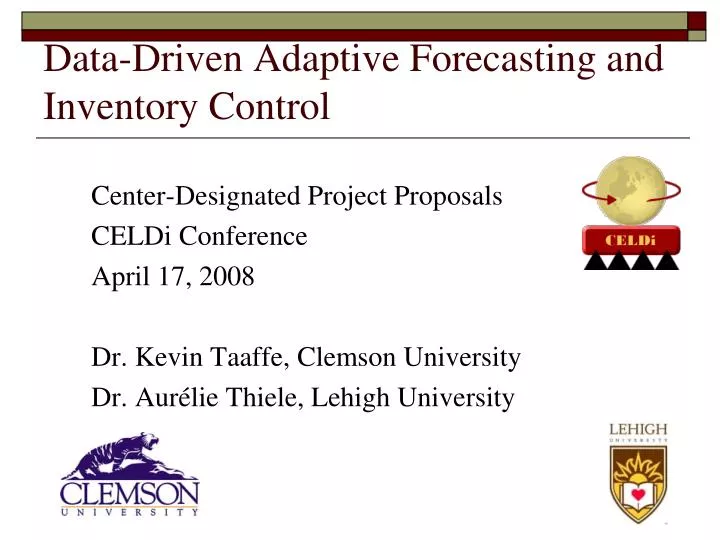 data driven adaptive forecasting and inventory control