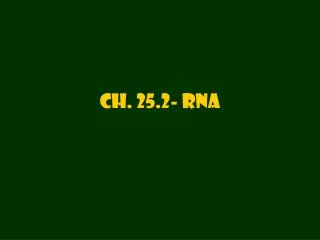 Ch. 25.2- RNA
