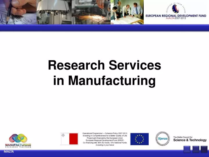 research services in manufacturing