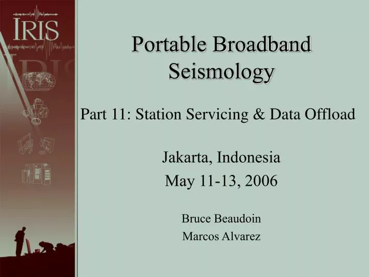 portable broadband seismology