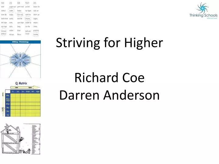 striving for higher richard coe darren anderson