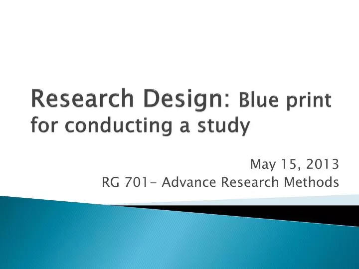 research design blue print for conducting a study