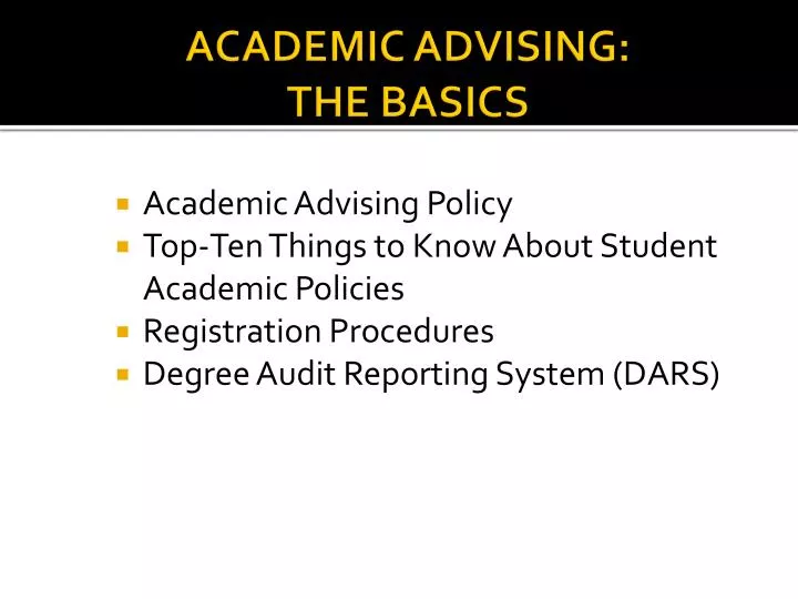 academic advising the basics