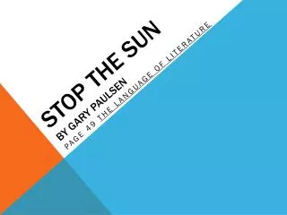 stop the sun by gary paulsen
