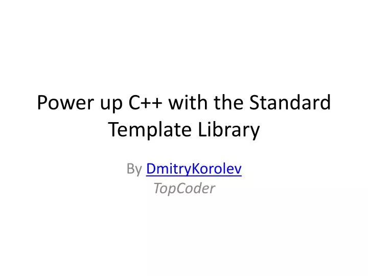 power up c with the standard template library