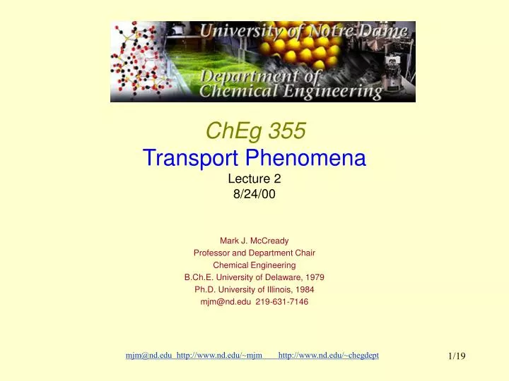 cheg 355 transport phenomena lecture 2 8 24 00