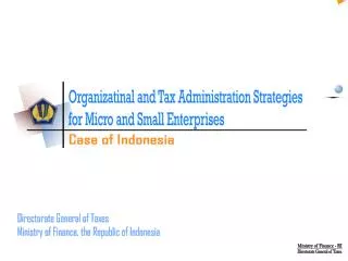Organizatinal and Tax Administration Strategies for Micro and Small Enterprises