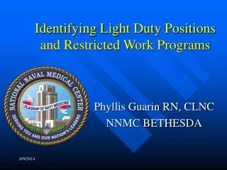 Identifying Light Duty Positions and Restricted Work Programs