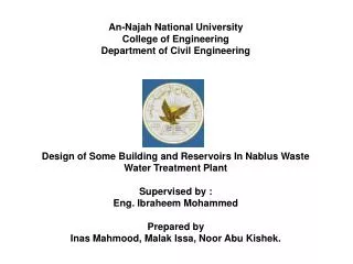 An- Najah National University College of Engineering Department of Civil Engineering