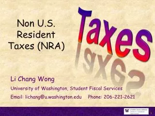 Non U.S. Resident Taxes (NRA)