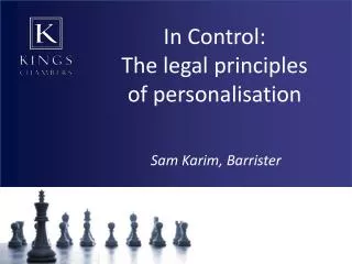 In Control: The legal principles of personalisation