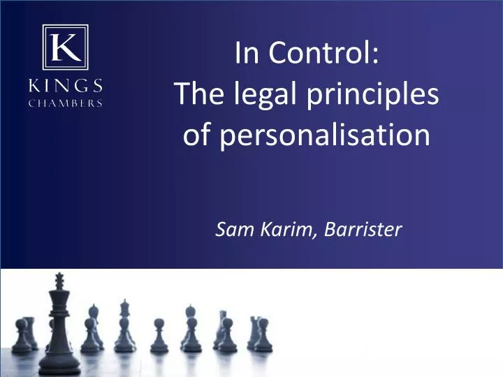 in control the legal principles of personalisation