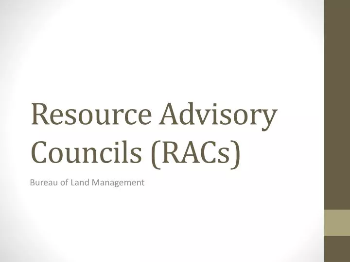 resource advisory councils racs