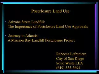 Postclosure Land Use