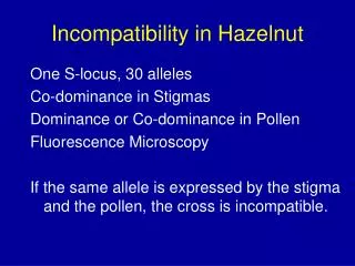 Incompatibility in Hazelnut