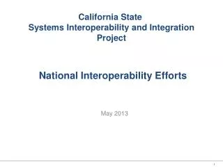 National Interoperability Efforts