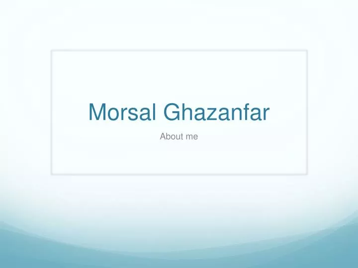 morsal ghazanfar