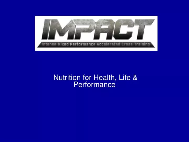 nutrition for health life performance
