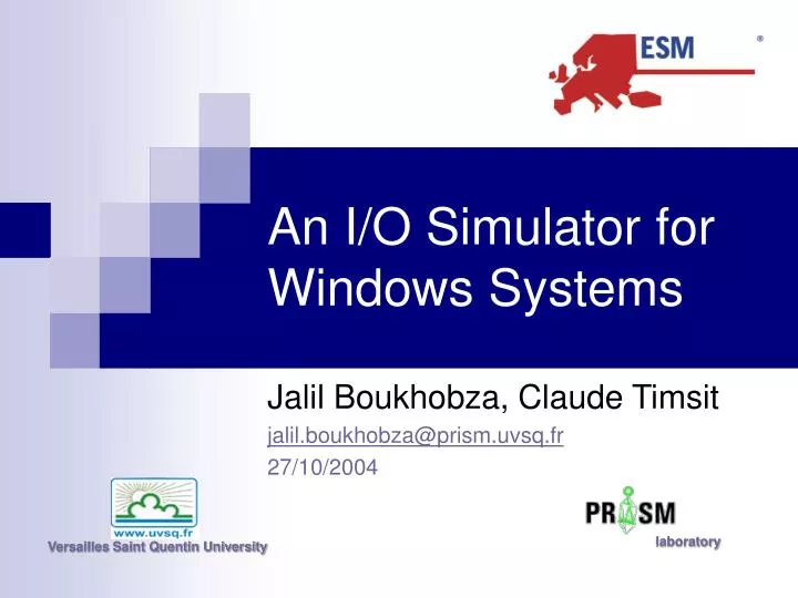 an i o simulator for windows systems