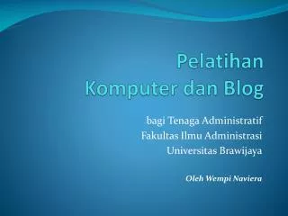 pelatihan komputer dan blog