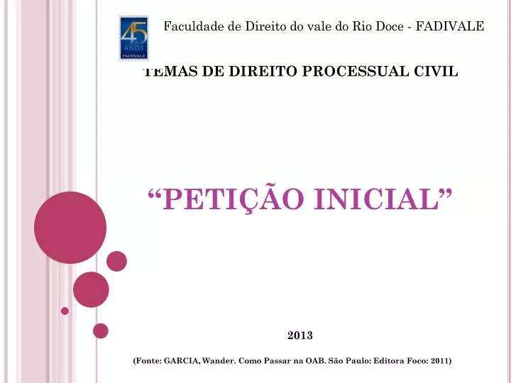 temas de direito processual civil peti o inicial