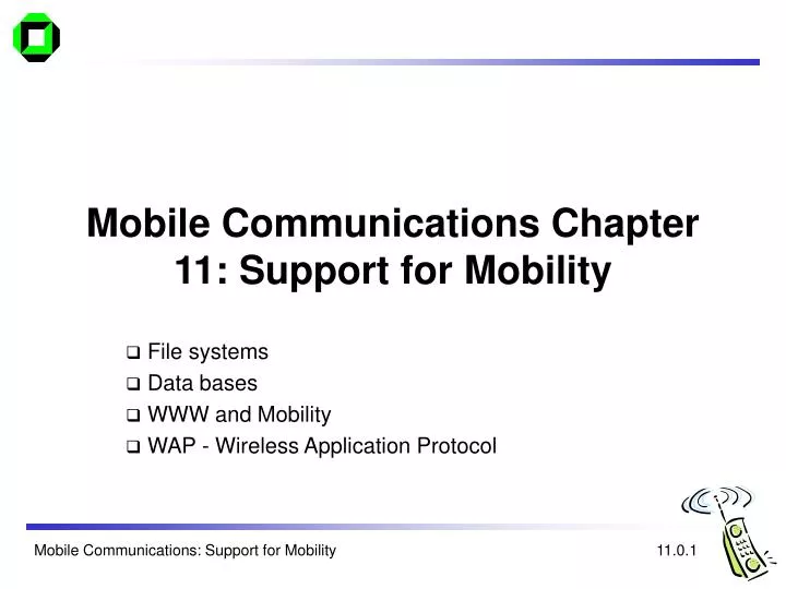mobile communications chapter 11 support for mobility