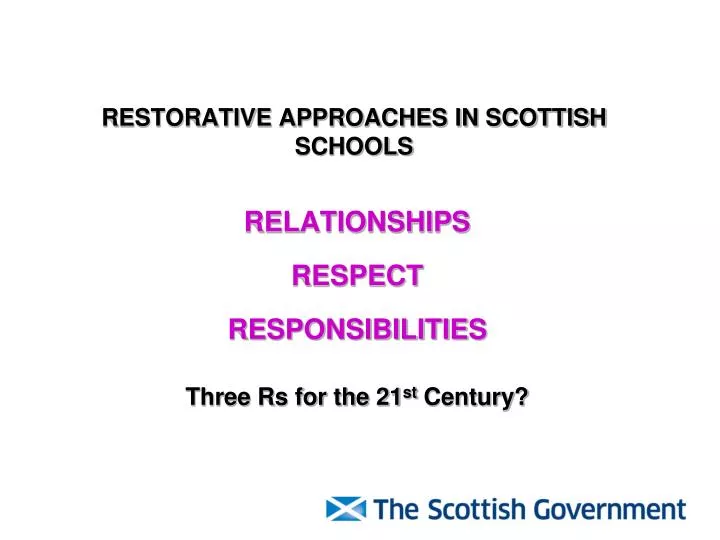 restorative approaches in scottish schools