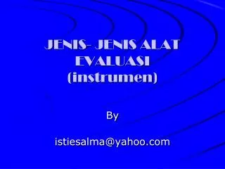 jenis jenis alat evaluasi instrumen