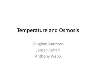 temperature and osmosis