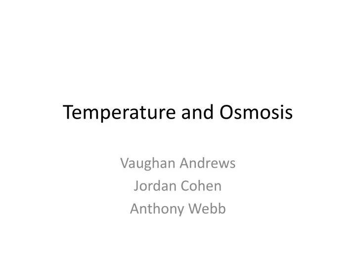 temperature and osmosis