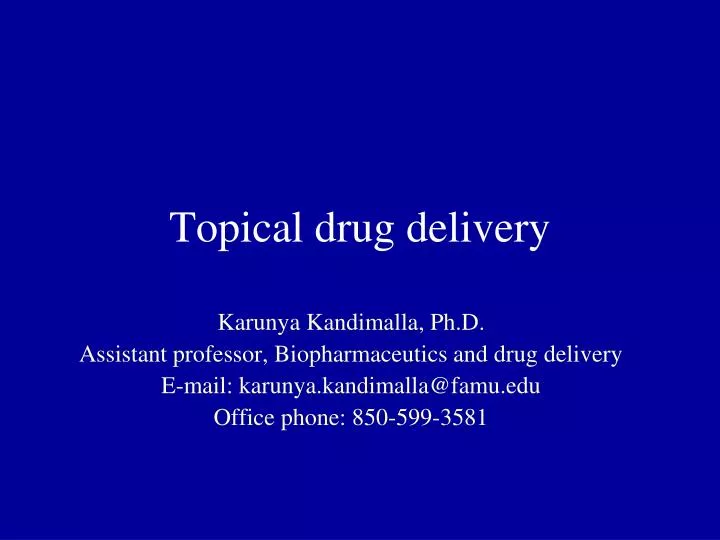 topical drug delivery