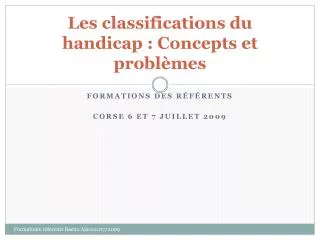 les classifications du handicap concepts et probl mes