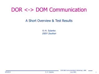 DOR &lt;-&gt; DOM Communication