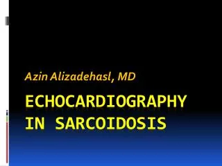 Echocardiography in sarcoidosis