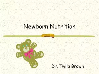 Newborn Nutrition