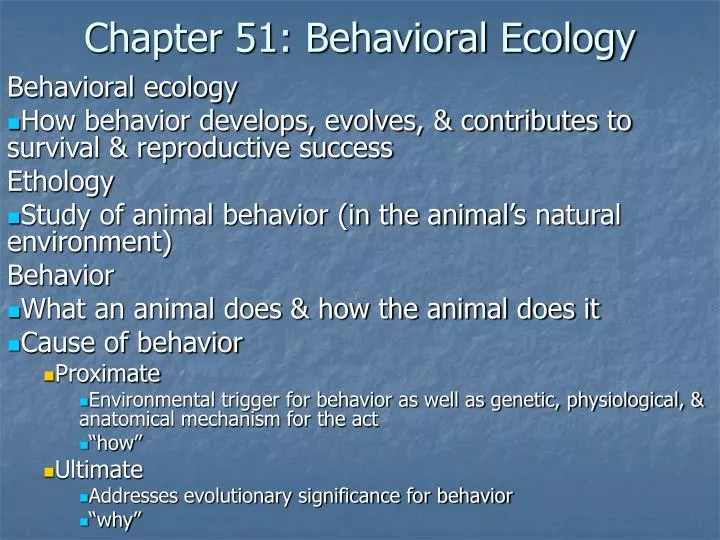 chapter 51 behavioral ecology