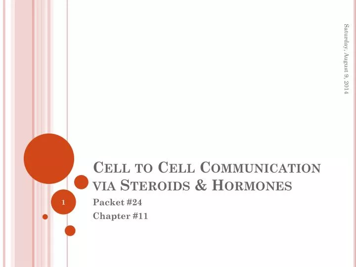 cell to cell communication via steroids hormones